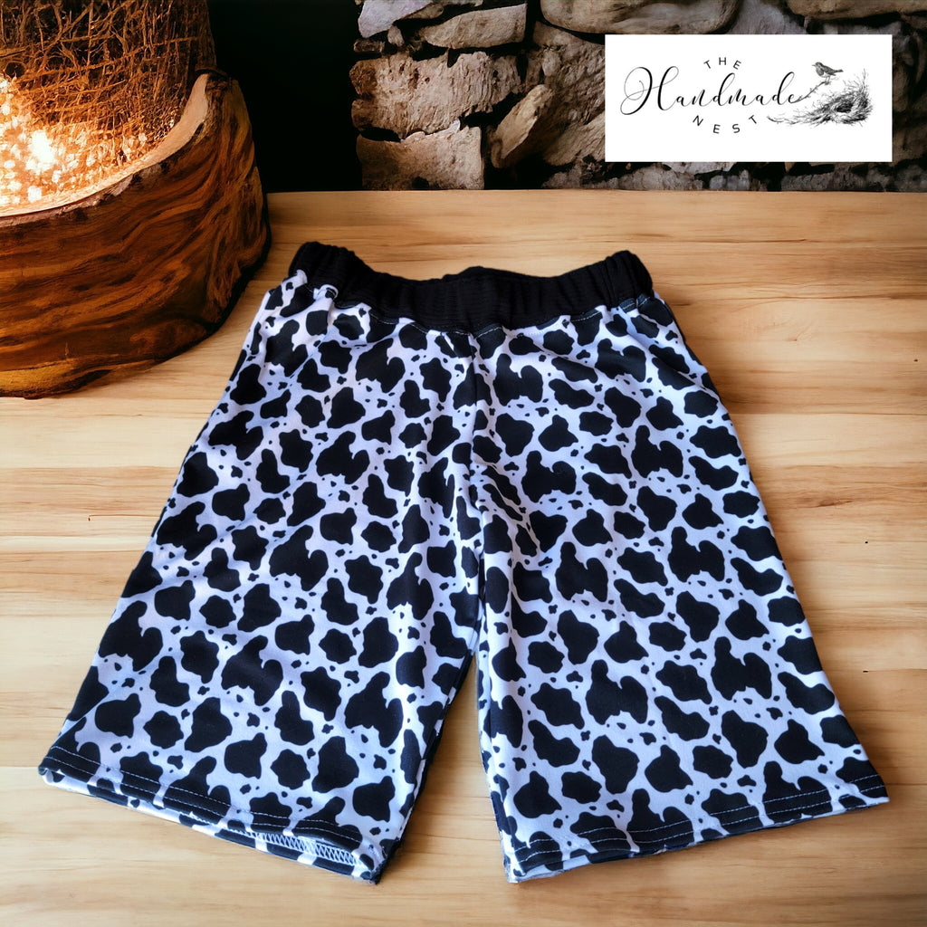 Cow Print Board Shorts