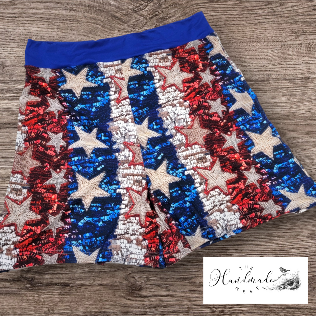 Stars and Stripes Womens Relaxed Fit Shorts